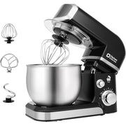 Kitchen in the Box Stand Mixer 3.2Qt Small Electric Food Mixer 6 Speeds Portable Lightweight Kitchen Mixer for Daily Use with Egg Whisk Dough Hook Flat Beater (Black)