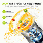 Syvio Smoothie Blender, 900W High-Torque Motor, 24oz Capacity, 4 BPA-Free Portable Cups, 15-Piece Kitchen Personal Blender and Grinder Combo, SM10