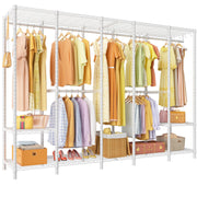 Ulif Home H50-White Heavy Duty Clothing Rack for Hanging Clothes - Extra Large 1400lb Capacity Garment Rack