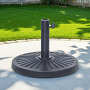 Abble Outdoor Patio Market Umbrella Base, Heavy Duty 26.5 lb Resin Stand, Hand-Painted Matte Black, Fits 1.2 to 1.9 in Poles