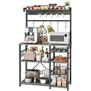 Kalrin HBR-63 Large Bakers Rack with Power Outlets, Oak Gray