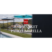 Best Choice Products 7.5 ft Market Patio Umbrella with Steel Frame, Weather-Resistant Ivory Polyester Canopy, Push Button Tilt, Crank Lift SKY11825