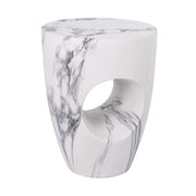 Christopher Knight Home Modern Round Faux Marble Accent Side Table, White, 19.29 in, 375970