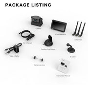 eRapta WRMACT501 Wireless Backup Camera 5'' Monitor 1080P HD Waterproof Night Vision 2 Min DIY
