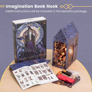 Marycele 24MBN01010101 Book Nook Kit, 3D Wooden Puzzle with Sensor-Activated LED Light, Hardwood and Cardboard