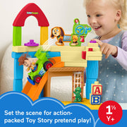 Little People JKB05 Disney Pixar Toy Story Andy's Room Toddler Playset with Woody Figure and RC Vehicle, Multicolor