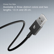 Beats MDGG4LL/A USB-A to USB-C Woven Cable (1.5 m / 5 ft) - Bolt, Black