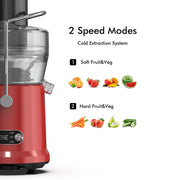 SiFENE Centrifugal Juicer, 800W Dual Speed Motor, Large 3.2-Inch Feed Chute, German Stainless Steel Micro-Mesh Filter, Red
