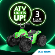 Flybar Kid Trax 12V Glow ATV Ride-On Toy, Green, Rechargeable Battery, LED Lights, Ages 3-6
