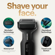 MANSCAPED The Chairman Plus Precision Pack, Men's Electric Foil Face Shaver with SkinSafe Three-Blade Foil, FlexAdjust Technology, Precision Trimmer, Waterproof, Rechargeable, Power Shave Gel Included