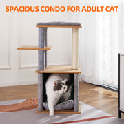 Vibrant Life 31.5inch Wooden Cat Tree Tower with Large Condo and Perch