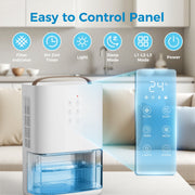 Kloudic Dehumidifier, 90 oz Portable Water Tank, Dual Semiconductor Cooling, Auto Defrost, Washable Filter, Quiet Sleep Mode, Timer, White, DH-CS22
