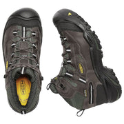KEEN Utility Braddock Mid Waterproof Steel Toe Work Boots for Men - Gargoyle/Forest Night - 11M