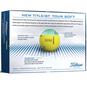 Titleist Tour Soft Yellow Golf Balls, Large Core, 12 Pack, High Spin Control, Penetrating Trajectory
