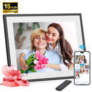 EKASN Digital Picture Frame, Classic 15 Pro, 15.6-Inch 1080P Full HD Touchscreen, 32GB Storage, Wi-Fi Connectivity, Auto Rotate, Black