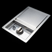 Spire Stainless Steel Built-In Side Burner, 12,000 BTU, Battery Electronic Ignition, Z-Shaped Lid, Convertible to Natural Gas, 760-0023B