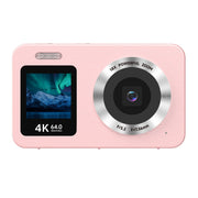 Froura 4K Digital Camera, 64MP, Dual Screens, 18X Digital Zoom, 64GB Card, 2 Rechargeable Batteries, Pink, Compact Travel Point and Shoot for Kids and Teens
