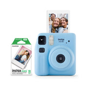 Fujifilm Instax Mini SE 11MP Instant Camera with Bonus 10 Pack Mini Film, Light Blue