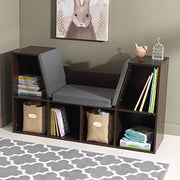 KidKraft 14231 Bookcase with Reading Nook Toy, Espresso