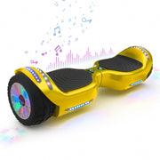 Mosta Electric Hoverboard with Bluetooth Speaker, Chrome Design, Self-Balancing, 6.5in Wheels, Gold, LBW16