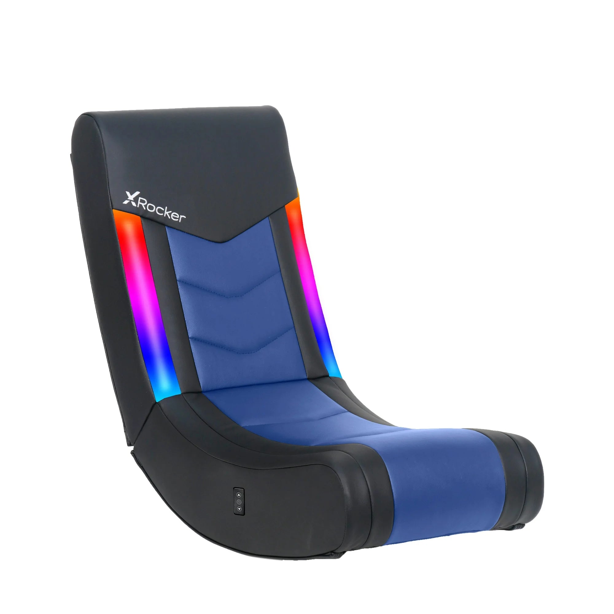 X Rocker 7003801 Solo Floor Rocker Gaming Chair with RGB Lighting, Blu