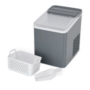 Mainstays MS5502550614-08 Countertop Ice Maker, Soothing Grey, 9 Bullet Cubes, 2 Ice Sizes, 26 lbs/24H