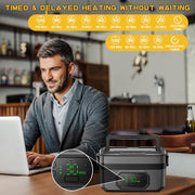 Magicorange Cordless Electric Lunch Box, Battery Powered Food Heater, 1.2L Capacity, Black