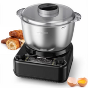 SAMSAIMO 6.5QT Electric Dough Mixer with Ferment Function Dough Kneading Machine with 304 Stainless Steel Bowl Dough Maker Dishwasher-Safe Accessories Removable Lid & Knob Control Onyx Black