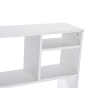 Flash Furniture Lotus Desktop Bookshelf Storage Organizer with Multiple Cubbies, White, Engineered Wood, Compact Space-Saving Design, NAN-17295-WH-GG