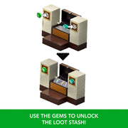 Minecraft JKK08 Duster's Loot Stash Action Figure Set with Redstone Charged Treasure Chest, Multicolor