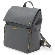 MoDRN Charli Convertible Backpack Diaper Bag with Adjustable Straps, Vegan Leather, Navy, Large