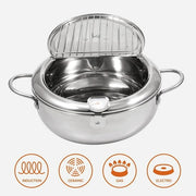 NARABB Stainless Steel Tempura Frying Pot With Lid