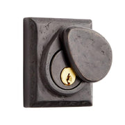 Signature Hardware EH-415-DB Square Single Cylinder Dead Bolt Set - Bronze - Dark Bronze