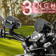 KSPEAKER Motorcycle Bluetooth Speakers, 3-Inch Full-Range, Built-In Amplifier, IP67 Waterproof, ATV UTV Golf Cart Jet Ski Sound System, Black, S7