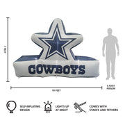 Logo Brands Dallas Cowboys Pre-Lit 7'X10' Team Inflatable - Durable Fabric