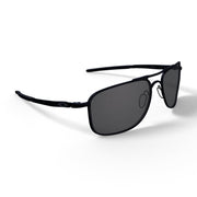 Oakley OO4124 Gauge 8 Rectangular Sunglasses, Matte Black Frame, Grey Plutonite Lenses, 62mm