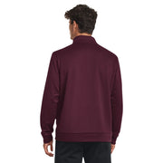 Under Armour Fleece Quarter-Zip Long-Sleeve Pullover for Men - Dark Maroon/Black - XL