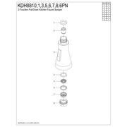 Kingston Brass Kitchen Faucet Sprayer Head, 2-Function Pull-Down, Polished Nickel, KDH8816PN