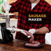 Valley Sportsman Electric Meat Grinder, 575-Watt Motor, Stainless Steel, Sausage Making Kit, Silver, 1A-PG508