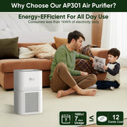 DR. J Professional AP206 1300sq.ft HEPA Air Purifiers, White