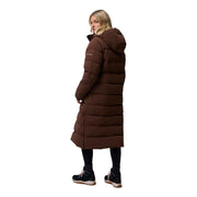 Columbia Women's Amaze Puff Long Hooded Down Outerwear Coat, Tobacco Brown, Medium, 650 Fill Power, Water Repellent, Quilted, 213489