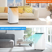 DuraComfort DP08HWM Portable Air Conditioner w/Heat, 8150 BTU (12000 BTU ASHRAE) White