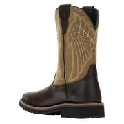 Wolverine Rancher Eagle Waterproof Steel Toe Wellington Work Boots for Men - Gravel/Tan - 12M