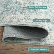 Lahome 8x10 Farmhouse Washable Rug Indoor, Non Slip Large Rugs for Livng Room - Soft Ultra
