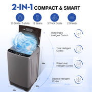 GGTB GB-XQB201A-GREY6 1.9 Cu.ft 17.7 lbs 8 Water Levels Full Automatic Clothes Washing Machine, Gray