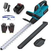 FOUKUS TRAKAR Cordless Hedge Trimmer, 1000W Electric Motor, 21 Inch Dual-Action High-Carbon Steel Blades, Lightweight 6 lb, Battery Powered with Safety Accessories