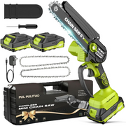Pulituo 6-Inch Cordless Mini Chainsaw, Brushless Handheld Electric Saw with 2 Batteries, Portable for Cutting Wood, Trimming Trees, Gardening, Yard Work