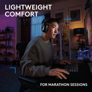 Logitech G522 Lightspeed Wireless Gaming Headset, Over-Ear, PRO-G Audio Drivers, Full Bandwidth Mic with Blue VO!CE, LIGHTSYNC RGB, Bluetooth, USB A to C, Black