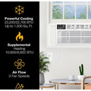 Whirlpool WHHW232BW 23,200 BTU Heat and Cool Window AC, White
