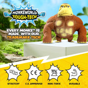 MonkeWorld Original Stretchy Monkey Toy, Trending Squishy Fidget Plushie for Stress and Anxiety Relief, Durable Soft Gorilla Plush CL22427